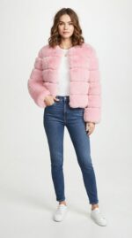 Kort gelaagd imitatiebont jasje voor dames - vista 6