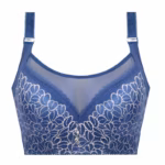 Draadloze naadloze beha met lift effect (set van 4) in slate blauw - achteraanzicht