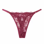 Kant string slipje met koordjes (set van 6) in magenta - vooraanzicht