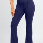 Blauwe flared shaping broek vooraanzicht