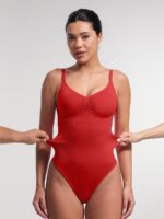Naadloze Cami Thong Bodysuit met Uitneembare Pads - Afbeelding 4
