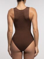 Geribbelde Mouwloze Shaping Brief Bodysuit met Ritssluiting - Afbeelding 2