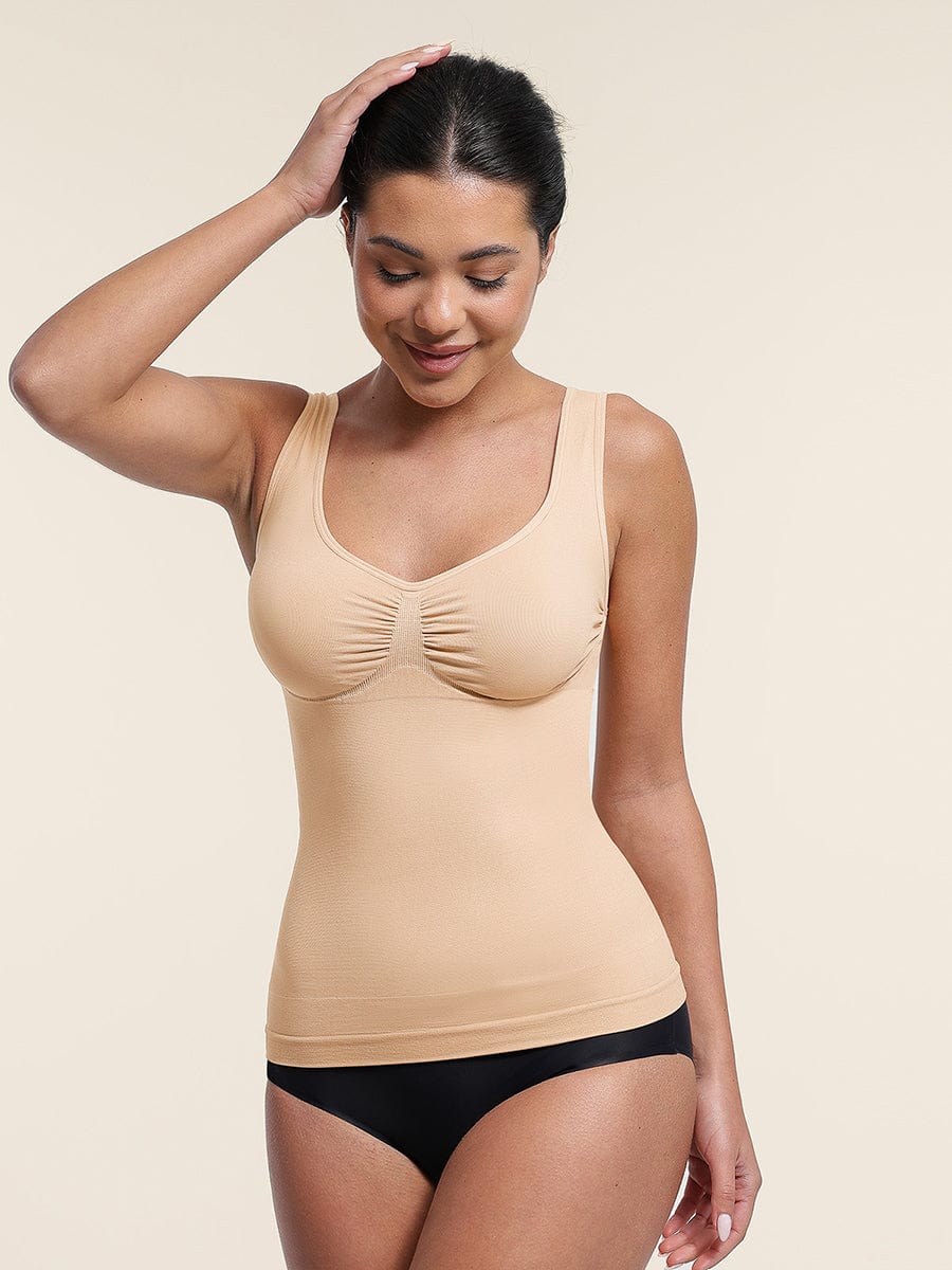 seamless-shaper-1156031479-7.jpg Naadloze Sculpting Tanktop met Diamanten Halslijn en Borstondersteuning - Afbeelding 1